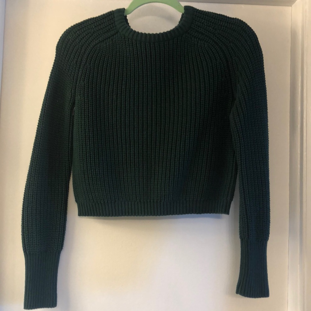 American Apparel hunter green crop sweater